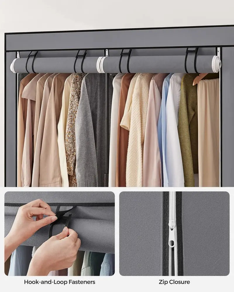 FURNMIC Closet Wardrobe with Non-Woven Fabric Cover