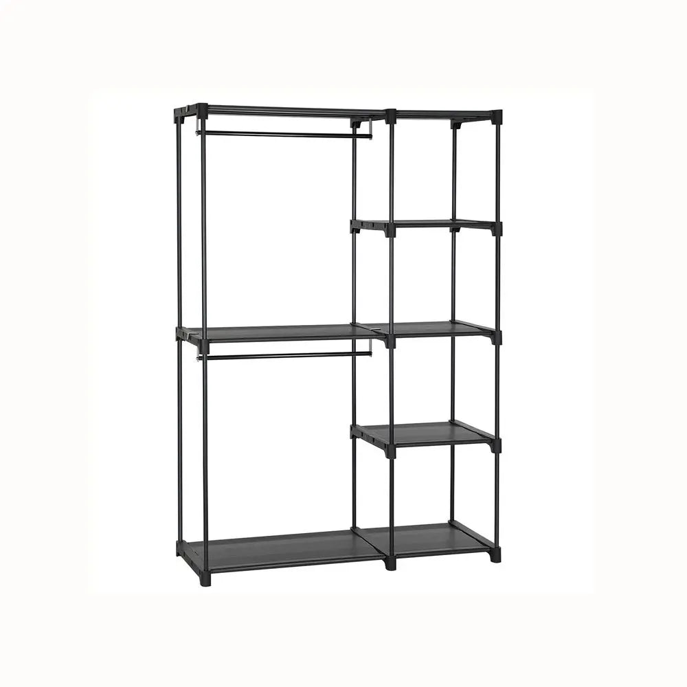 FURNMIC Freestanding Closet Organizer with Shelves, Hanging Rods