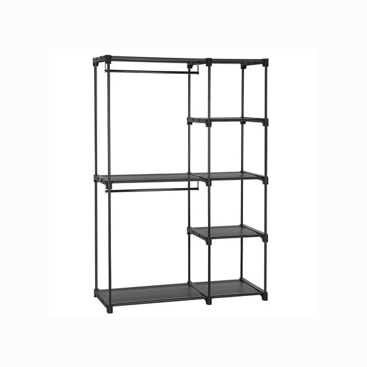 FURNMIC Freestanding Closet Organizer with Shelves, Hanging Rods