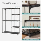 FURNMIC Freestanding Closet Organizer with Shelves, Hanging Rods
