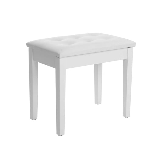 Comfortable Padded Wooden Piano Bench with Storage for Music Books