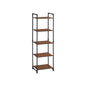 Versatile 5-Tier Industrial Storage Shelf: Rustic Brown & Black Display Rack