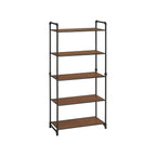 Versatile 5-Tier Industrial Storage Shelf: Rustic Brown & Black Display Rack