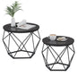 VASAGLE Industrial Nesting Coffee Tables Set of 2, Steel Frame