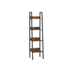 VASAGLE Industrial Wood-Look Ladder Bookshelf, Multi-Tier Metal Frame Storage Unit