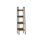 VASAGLE Industrial Wood-Look Ladder Bookshelf, Multi-Tier Metal Frame Storage Unit