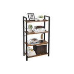 FURNMIC 4-Tier Tall Bookshelf with Steel Frame