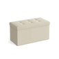 SONGMICS 30-inch Folding Faux Leather Storage Ottoman, Padded Seat & Footrest