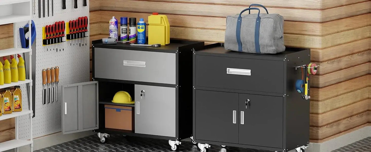 Metal storage cabinet