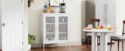 White Metal Storage Cabinet